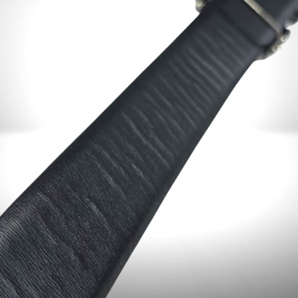 Valentino Garavani Black Leather VLOGO Crystal Belt Size 95/38